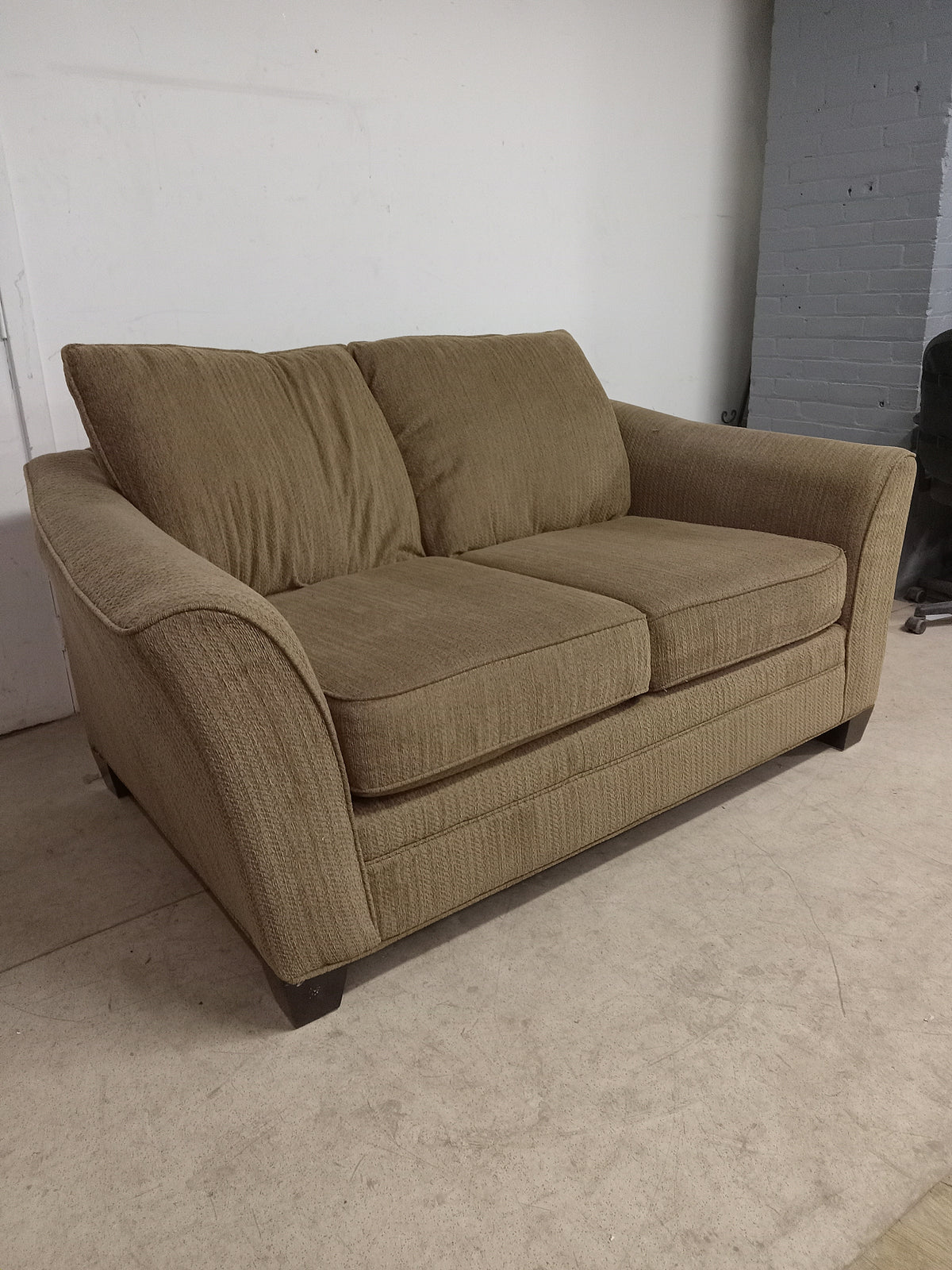 74"W Olive Green Upholstered Two Seater Loveseat