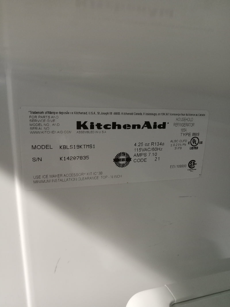 29.5"W Stainless Steel Kitchen Aid Refrigerator
