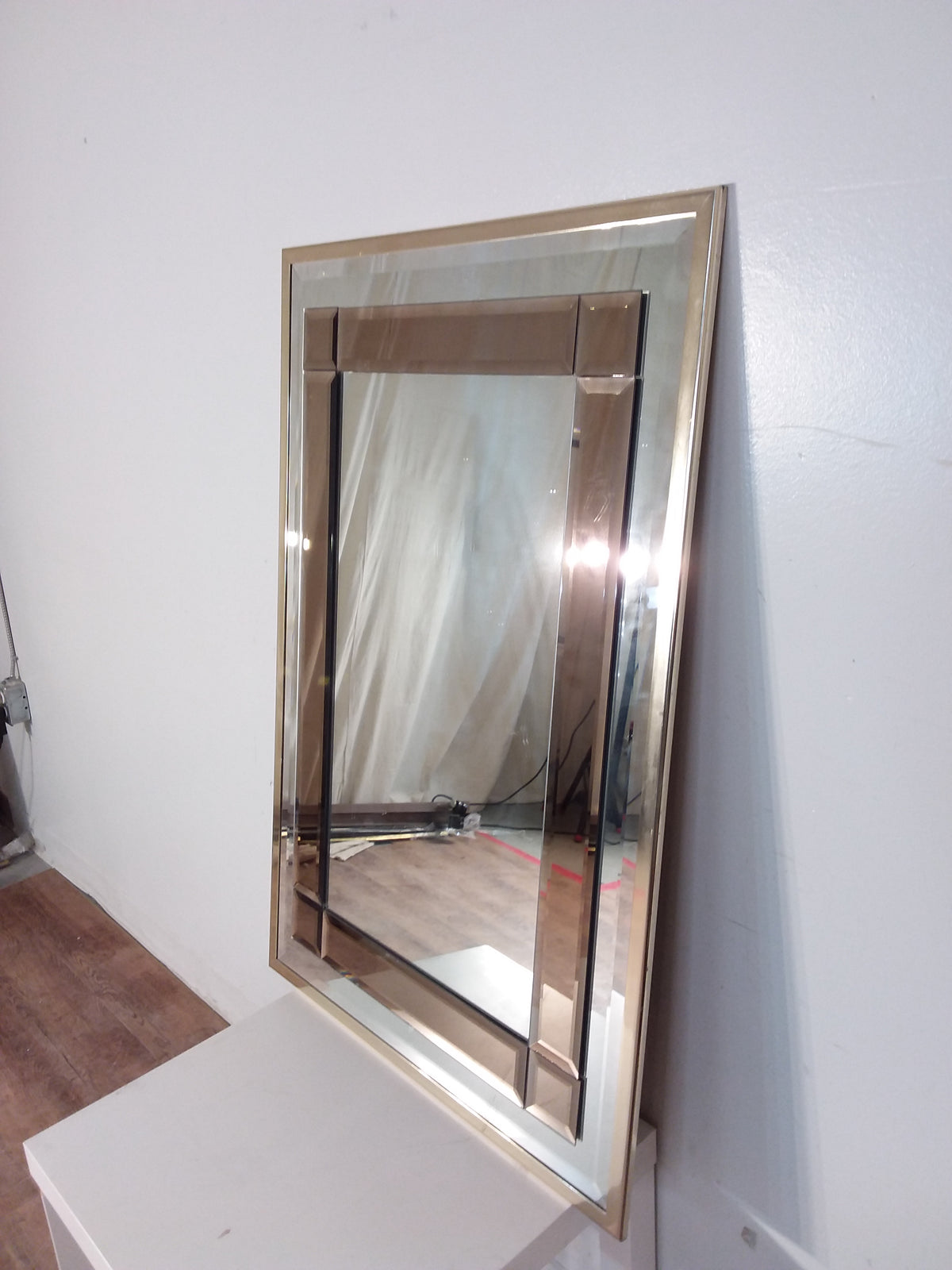 Two Tone Beveled Glass Mirror