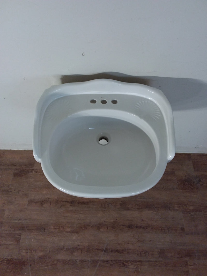 24 inch Seashell White Pedestal Sink