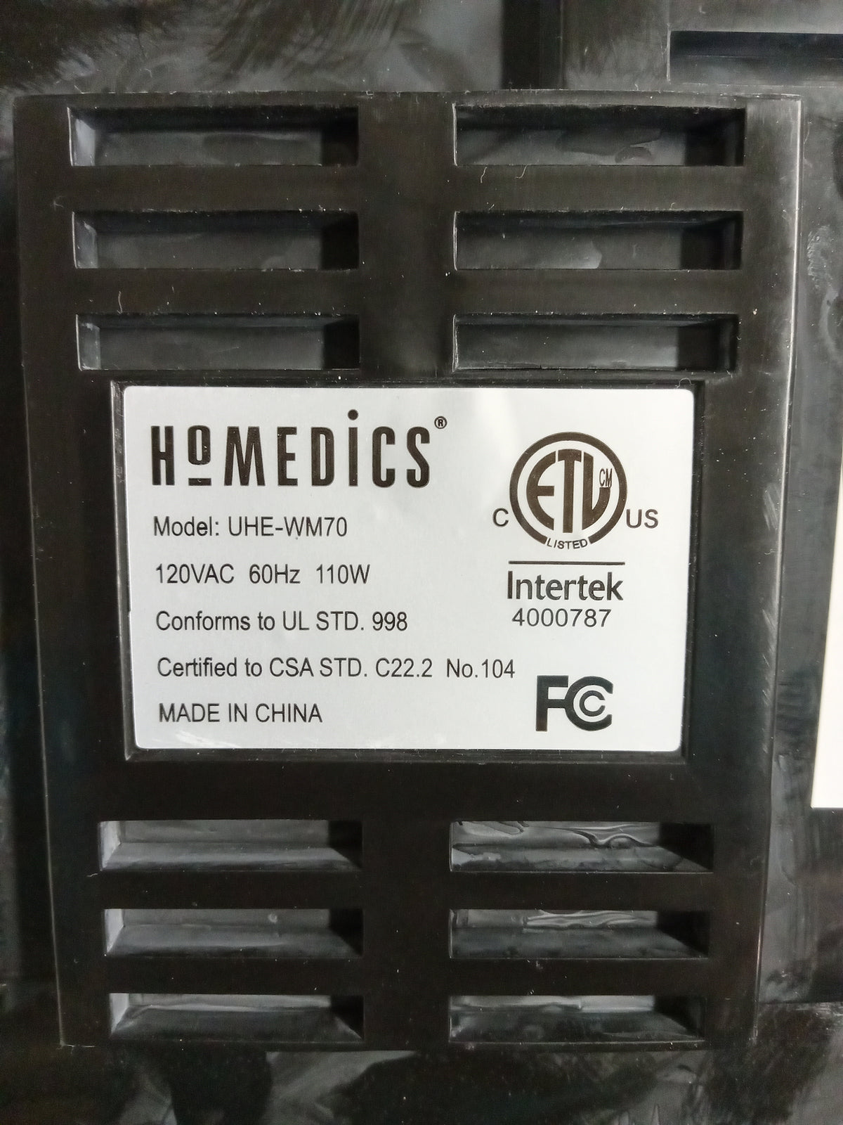 13"W Homedics Total Comfort Humidifier Plus