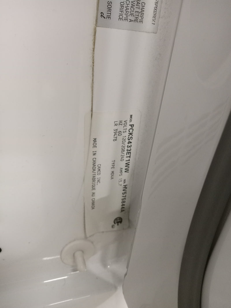 23.5"W White Stackable Clothes Dryer