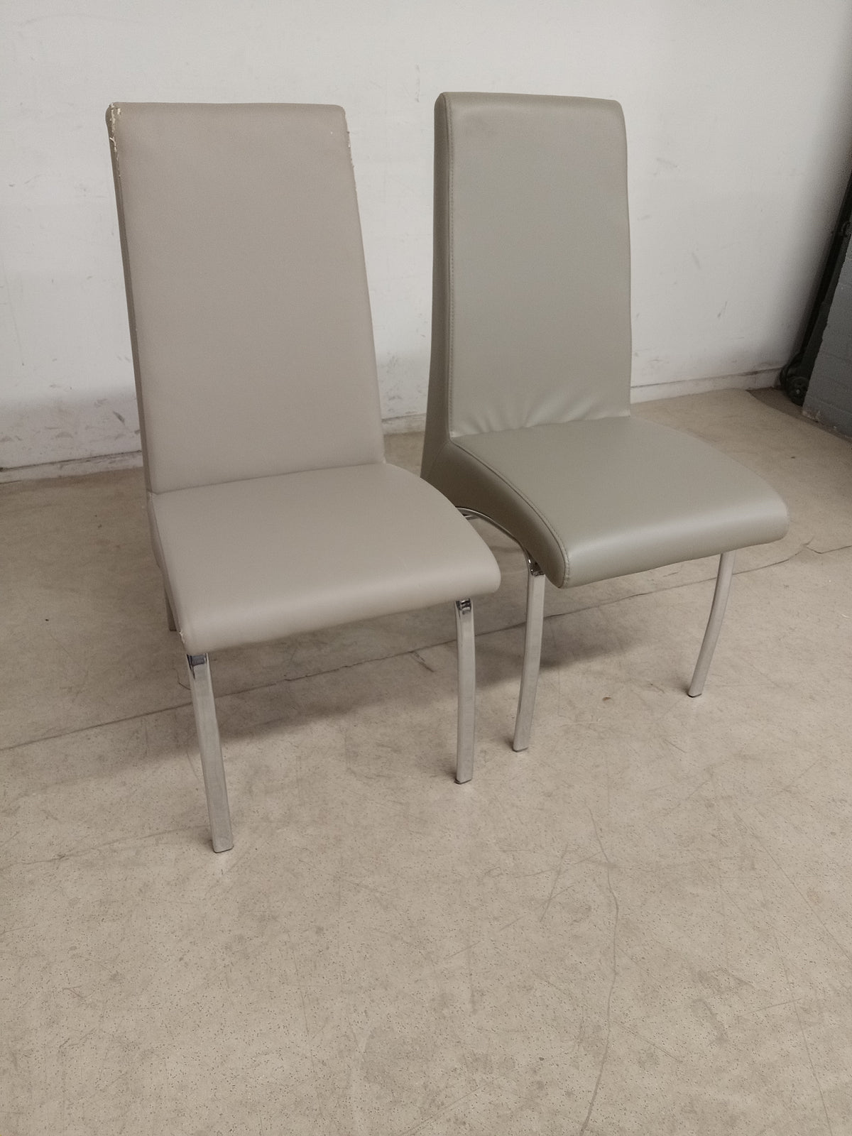 Set of 2 17"W Grey Fabric Cushion Chairs