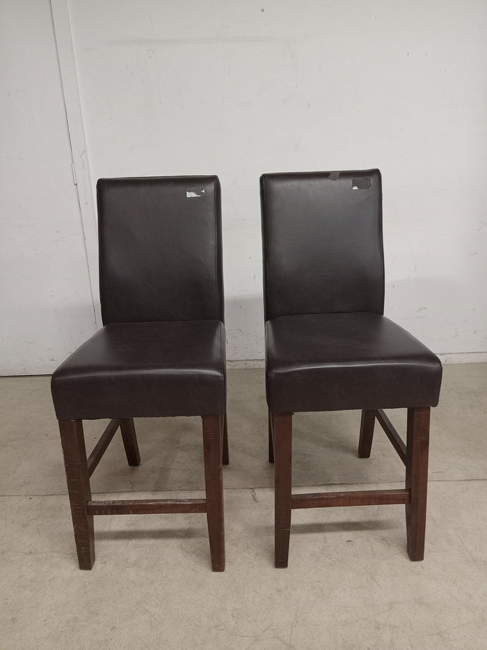 Set of 2 17.5"W Dark Fabric Cushion Chairs