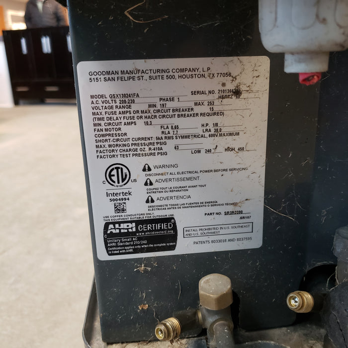 Goodman 2 Ton 13 Seer Air Conditioner - Used - Un-Tested