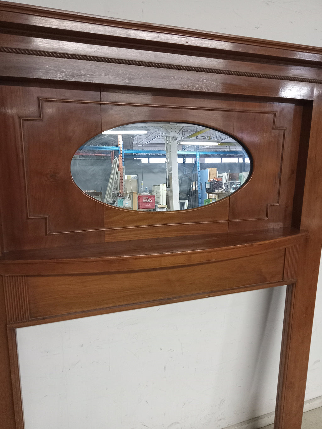 51.25"W Wooden Mantel with Mirror