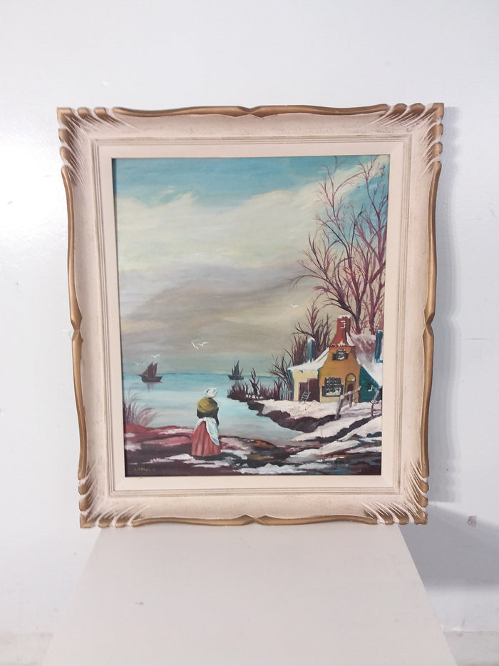 Winter Scene Painting by B. Opmalis