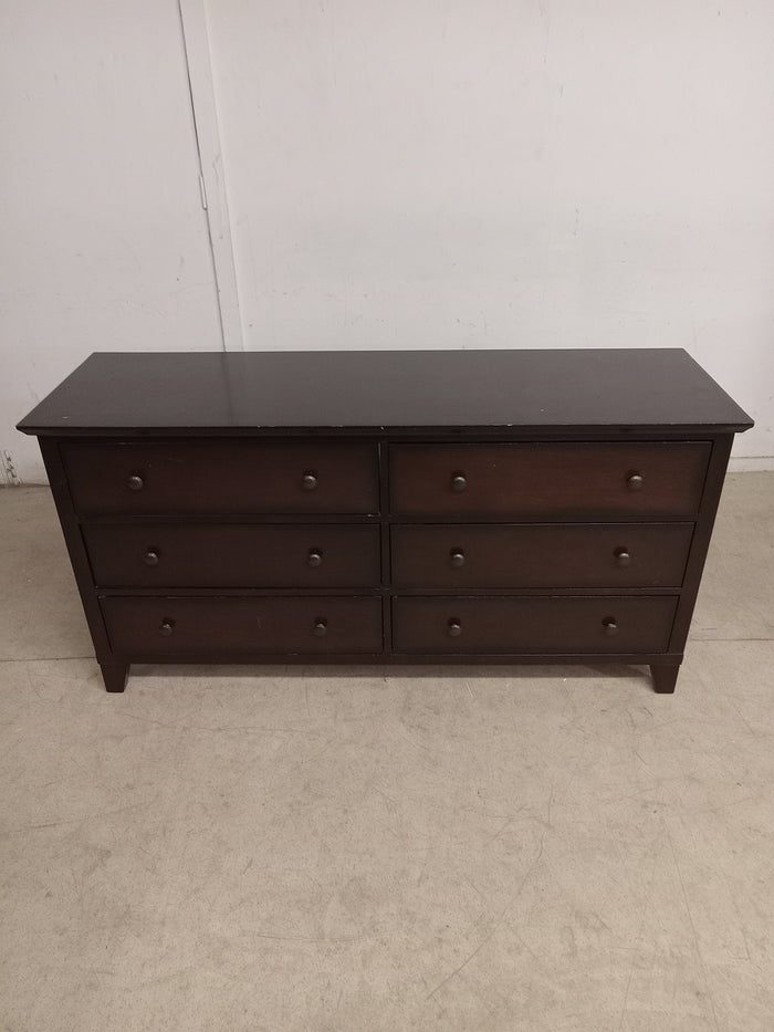 61"W Dark Brown Chest of Drawers