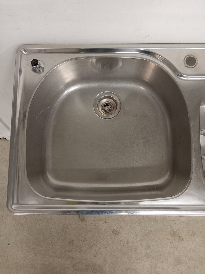 33.25"W Stainless Steel Double Kitchen Sink