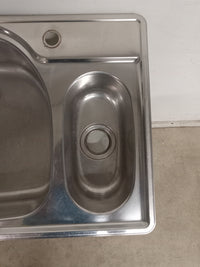 33.25"W Stainless Steel Double Kitchen Sink