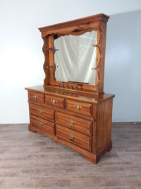 Colonial Style Dresser With Mirror