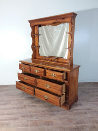 Colonial Style Dresser With Mirror