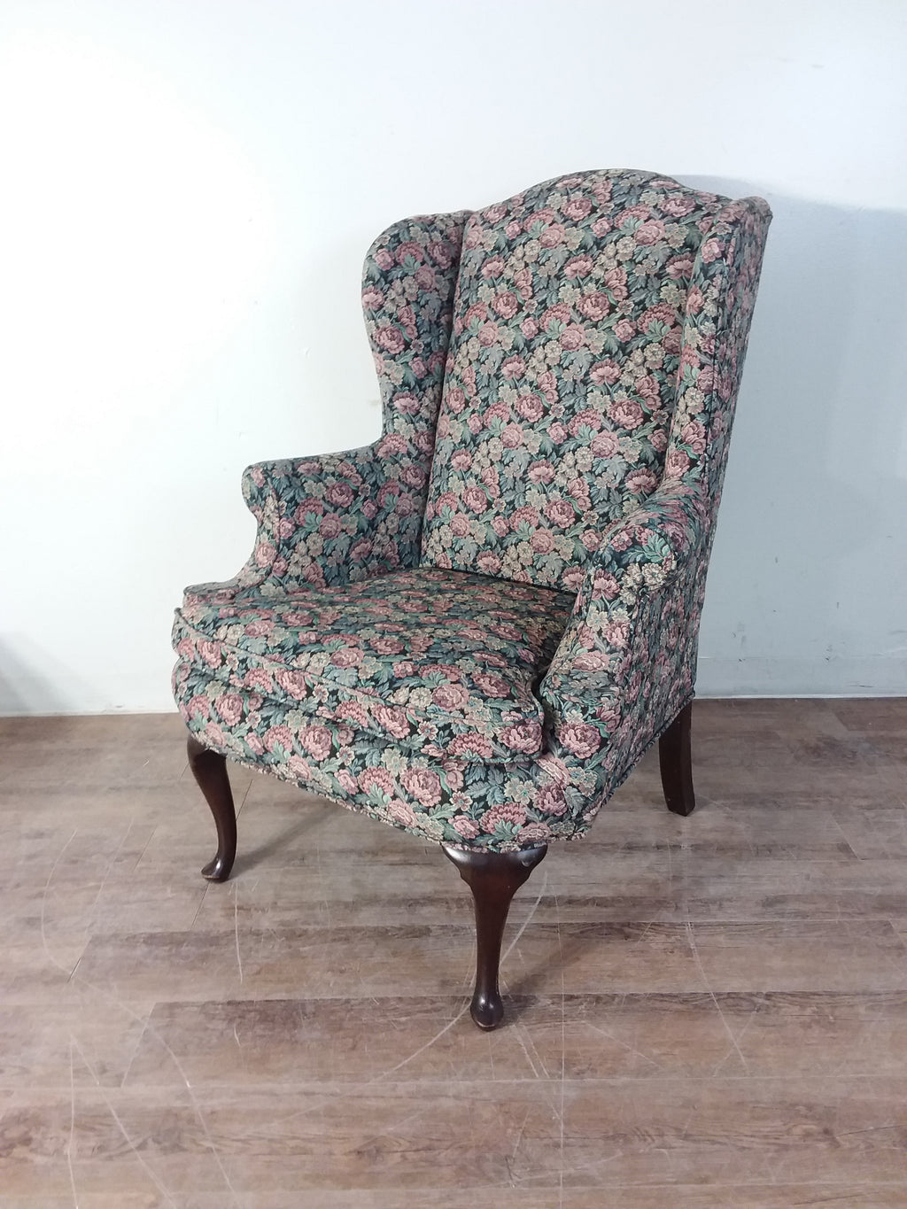 Floral Patterned Wing Chair