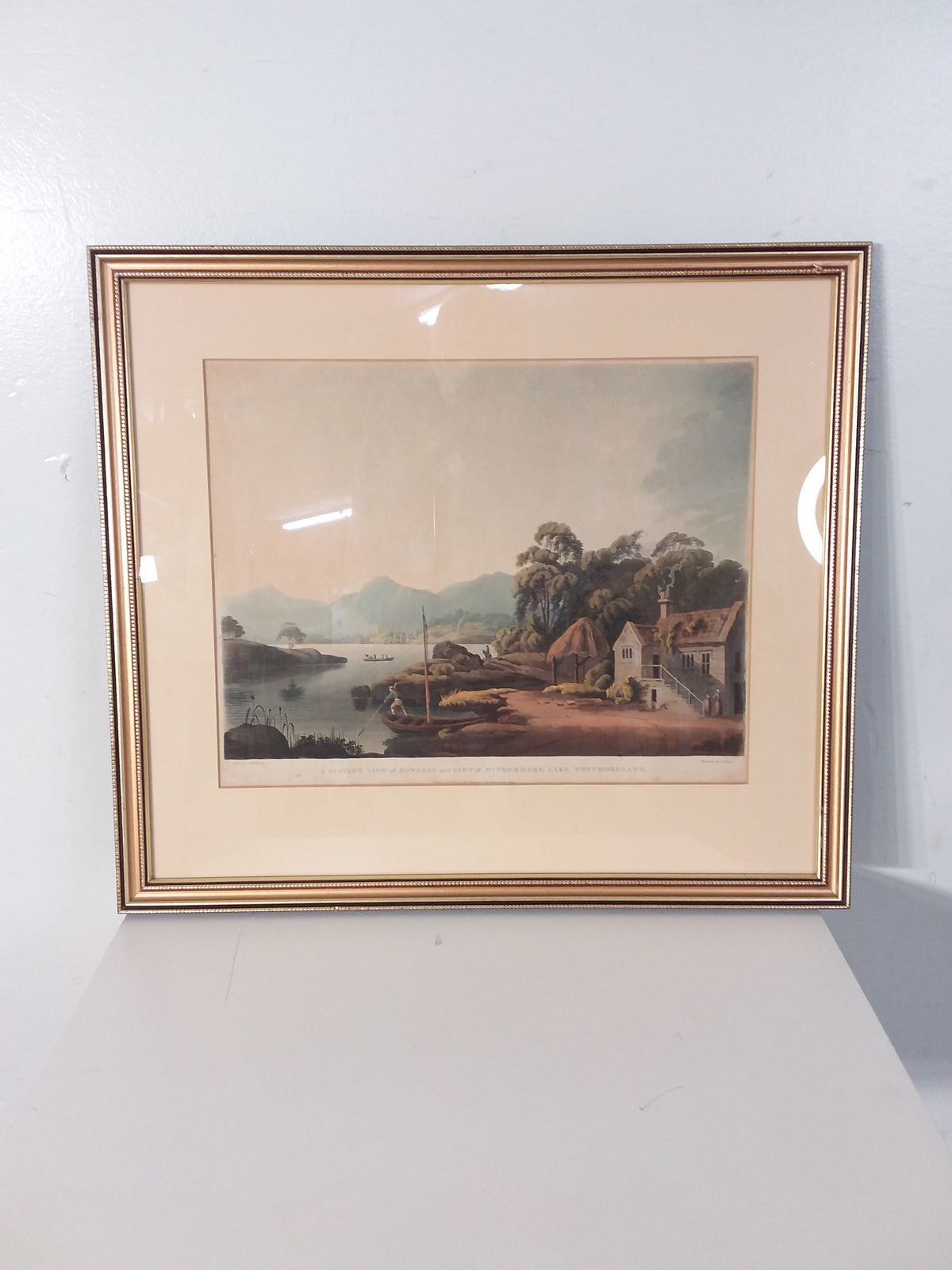 Windemere Lake Vintage Framed Etching