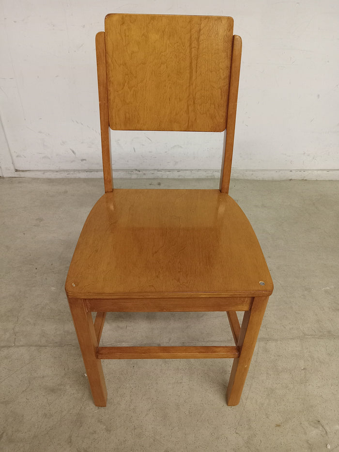 Set of 2 15.5"W Midcentury Blonde Wooden Chairs