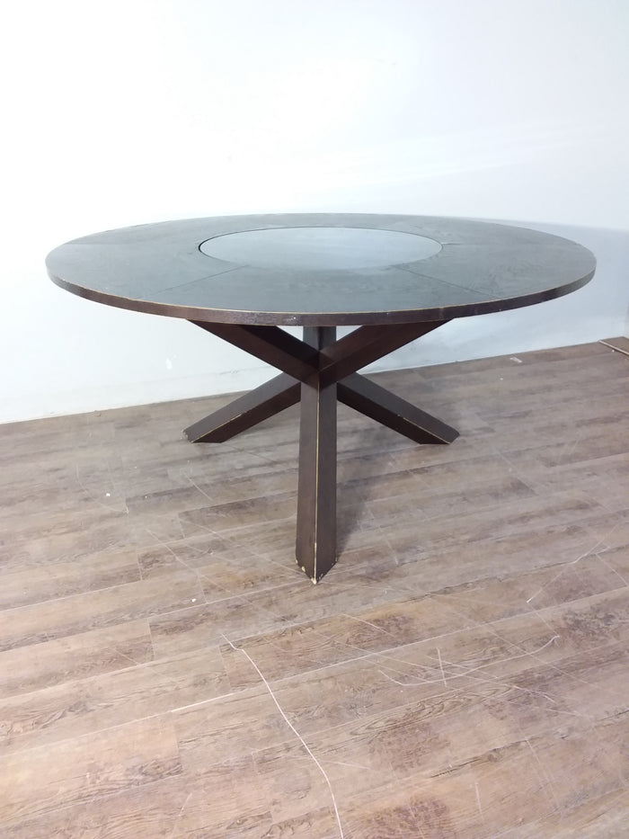 Round Table With Glass Lazy Susan