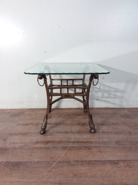 Square Metal & Glass Accent Table