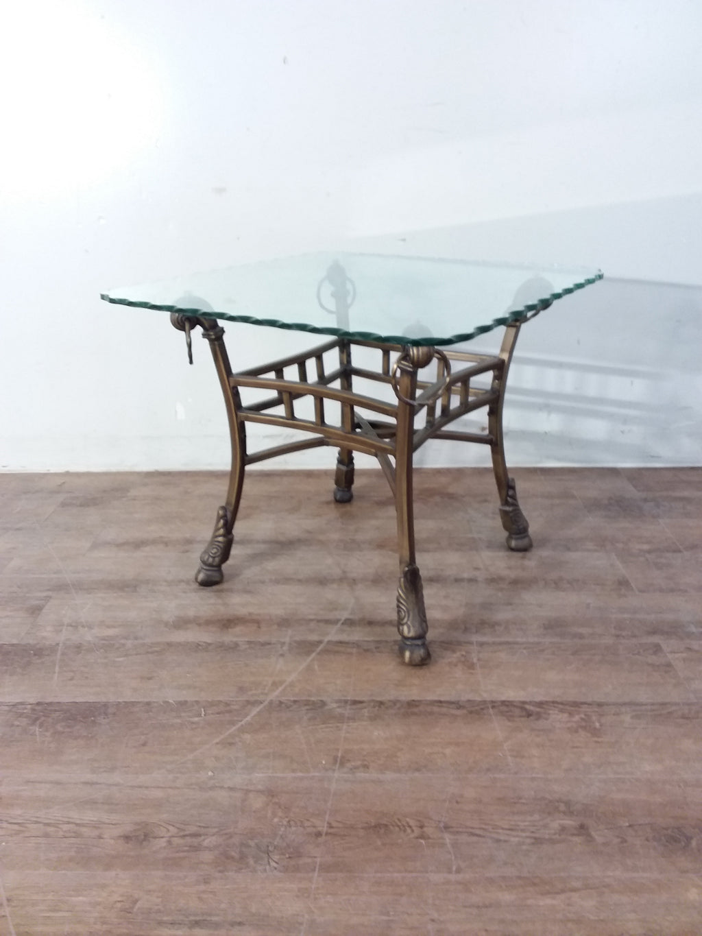 Square Metal & Glass Accent Table