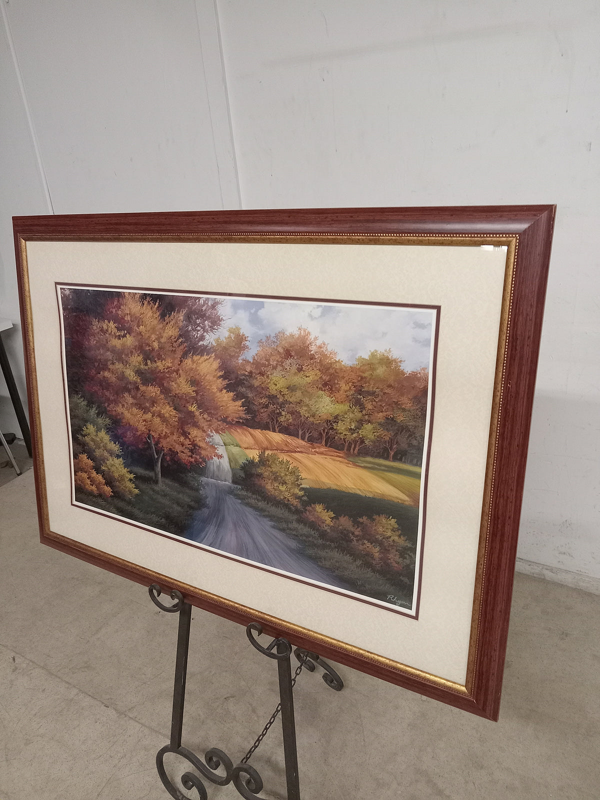 43.75" x 30.75" Autumn Countryside Road Wall Art