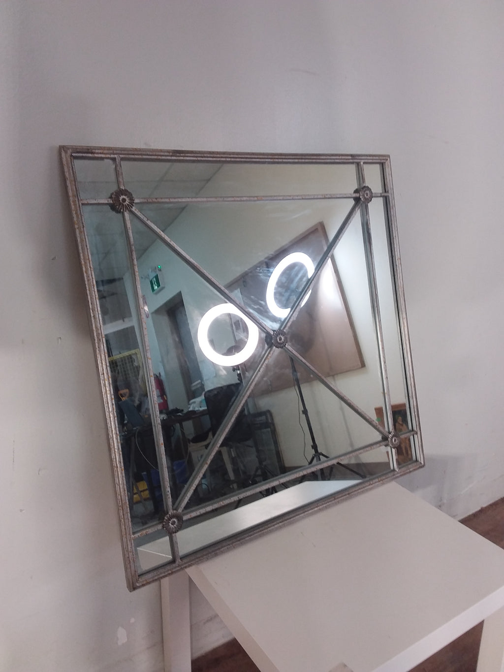 Square Iron Framed Mirror