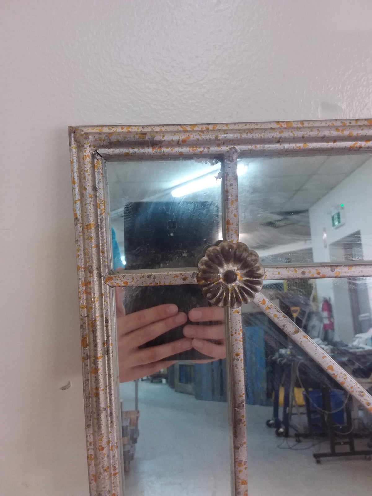 Square Iron Framed Mirror