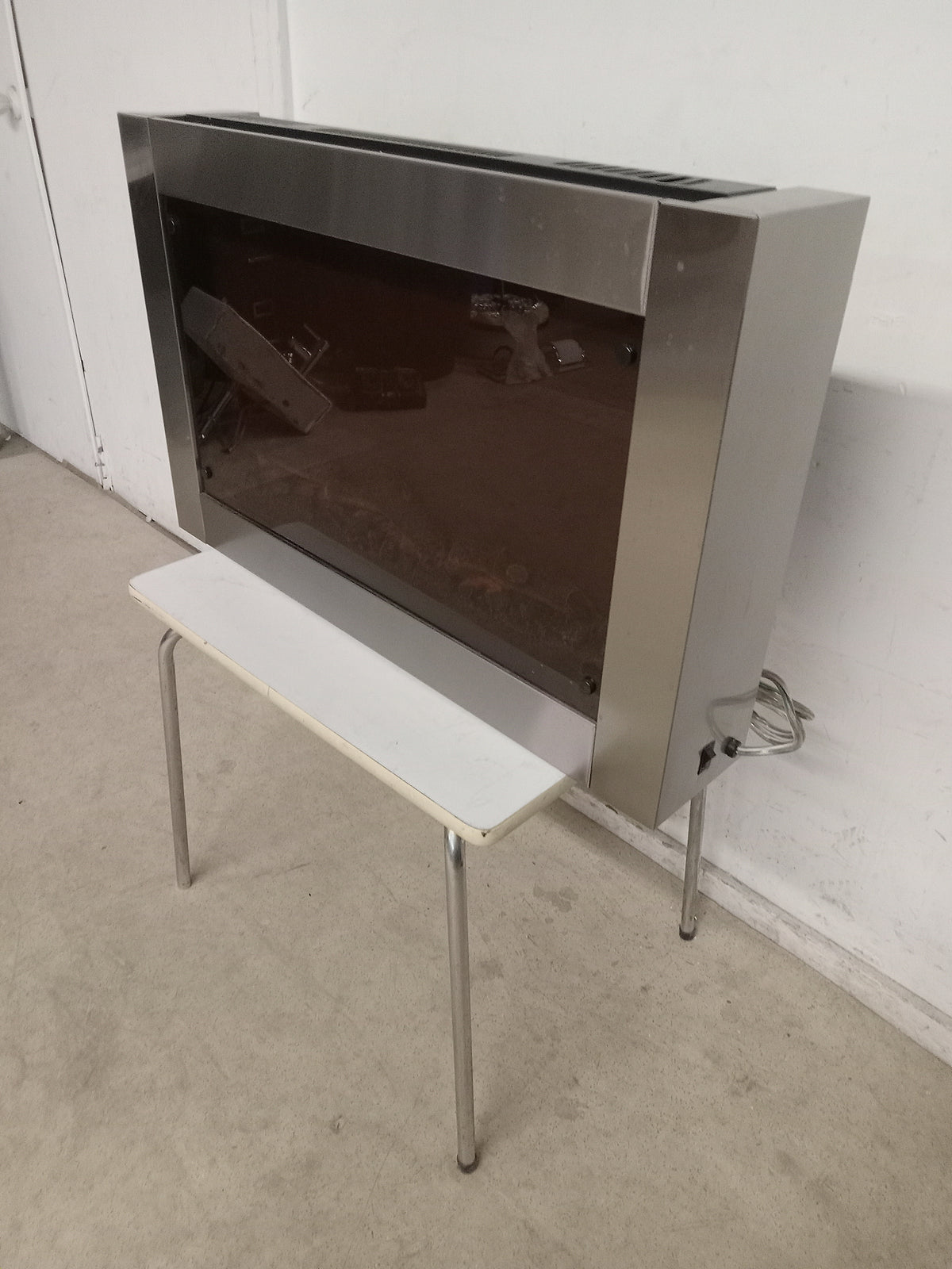 31"W Stainless Steel Electric Fireplace