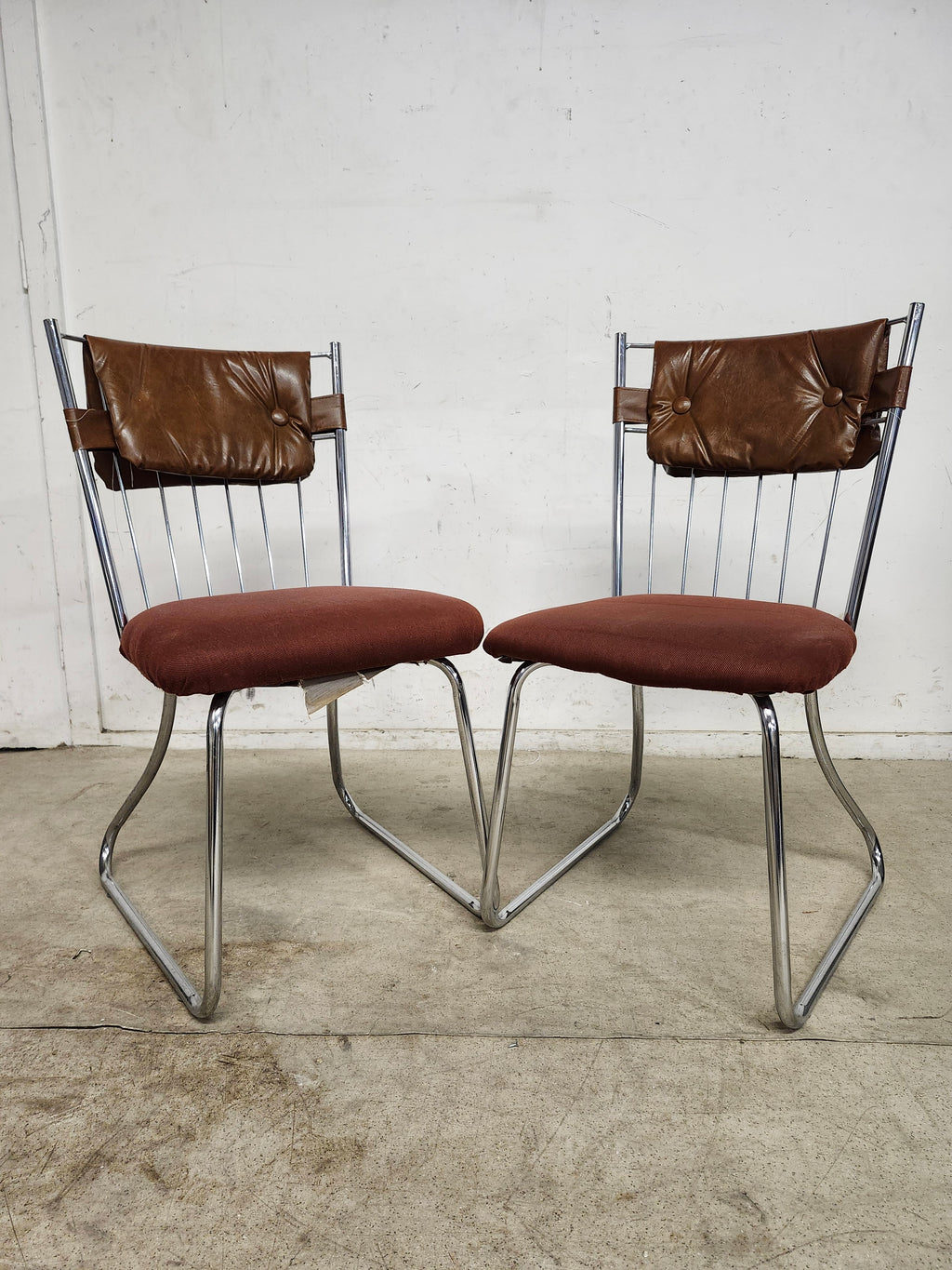 Set of Two Chrome Chairs
