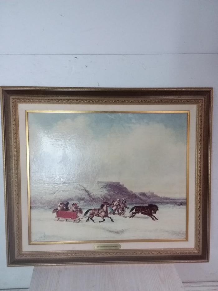 High Quality Print of "Sleigh Racing in Front of Quebec" by C. Kreighoff