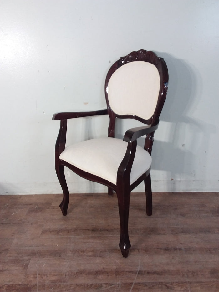 Brown & White Accent Chair