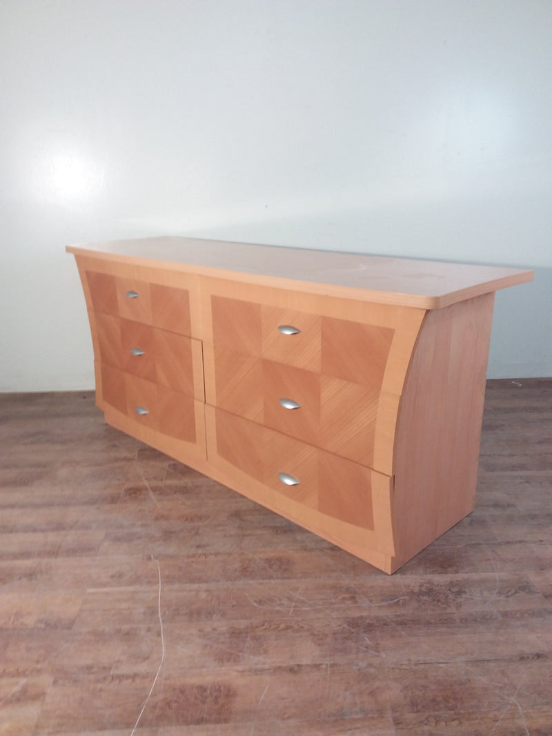 Maple Colored 6 Drawer Dresser