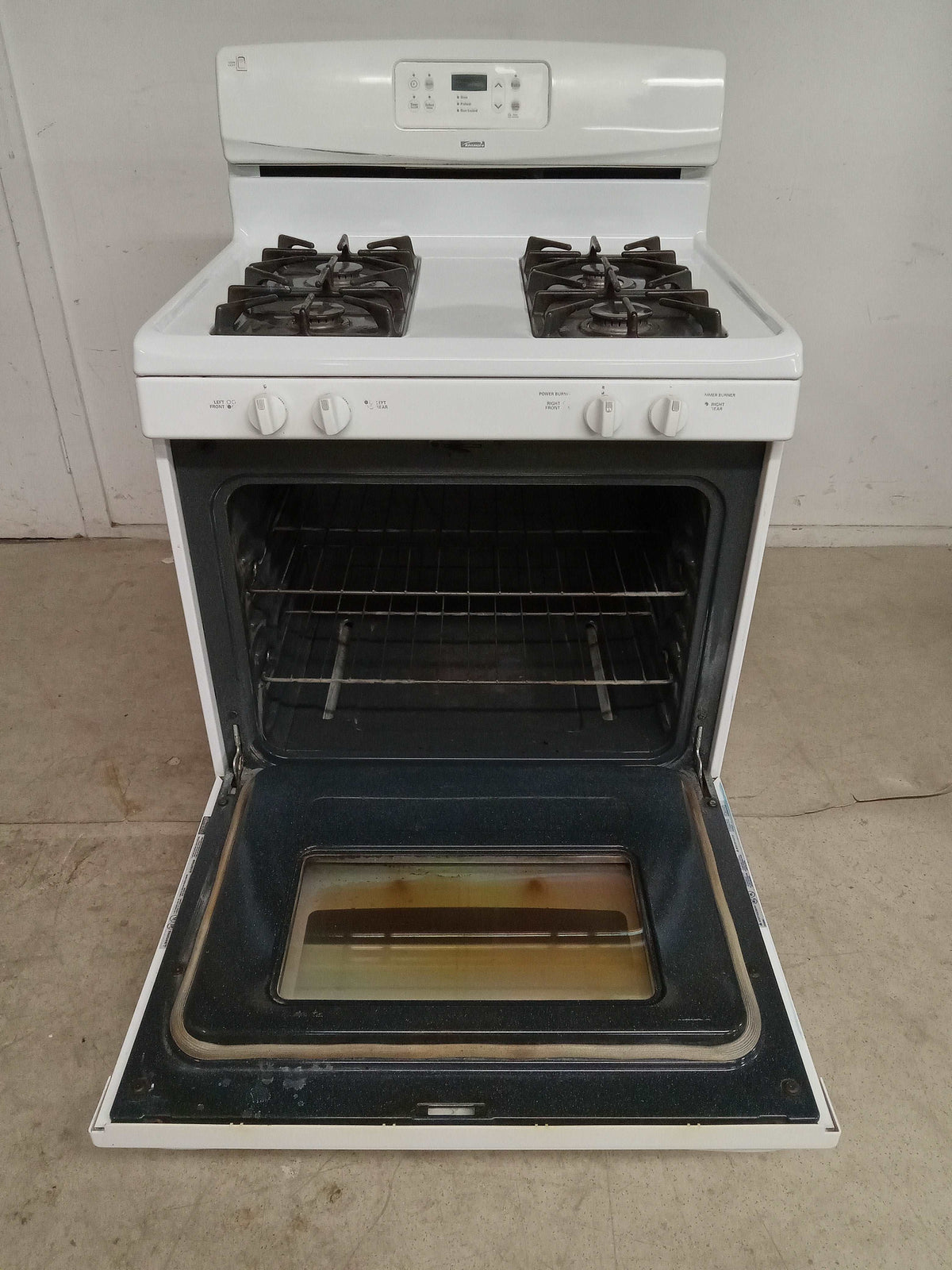 30"W White Kenmore Gas Range