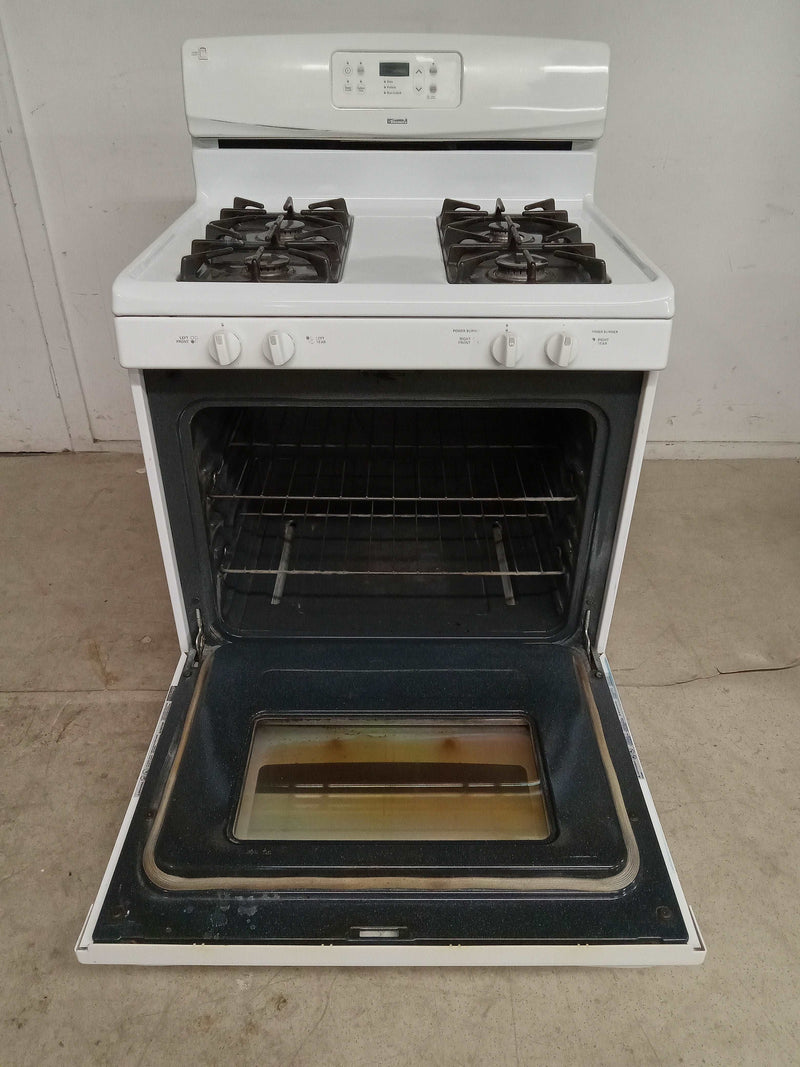30"W White Kenmore Gas Range