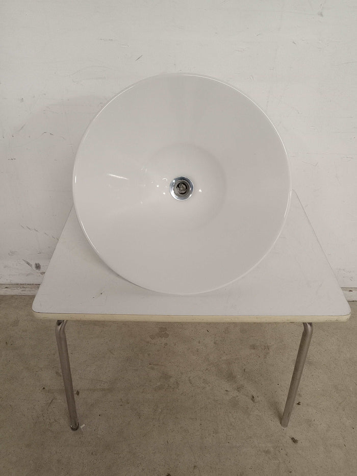 16.5"Dia White Ceramic Wash Basin