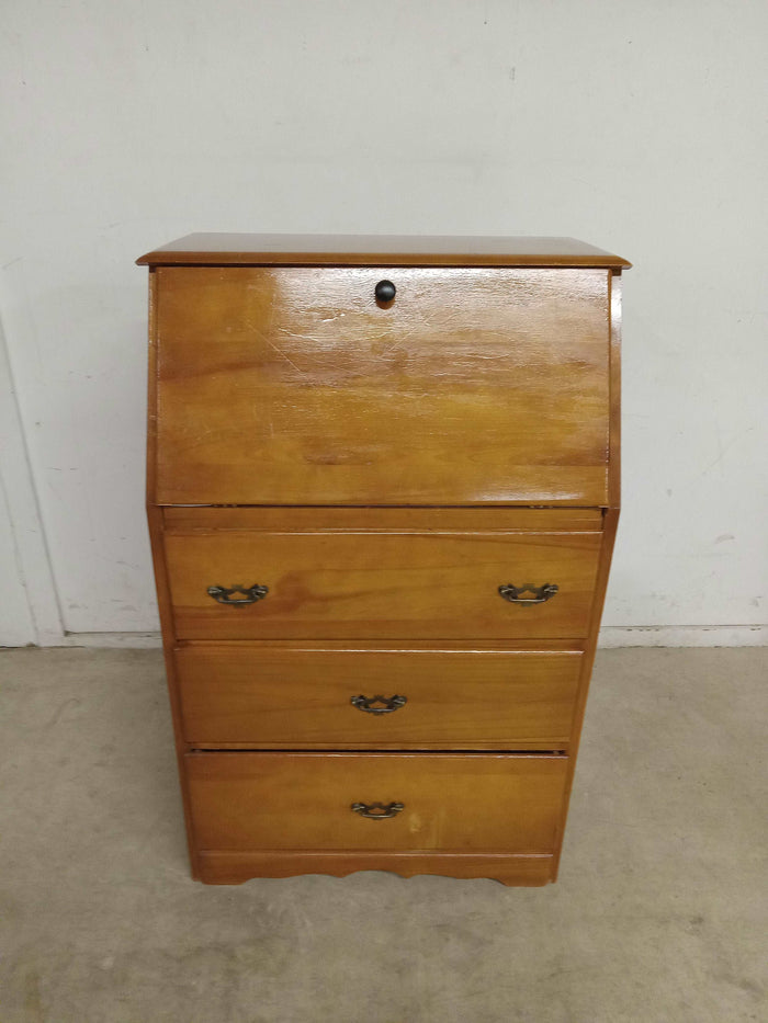 27"W Vintage Solid Wood Secretary Desk