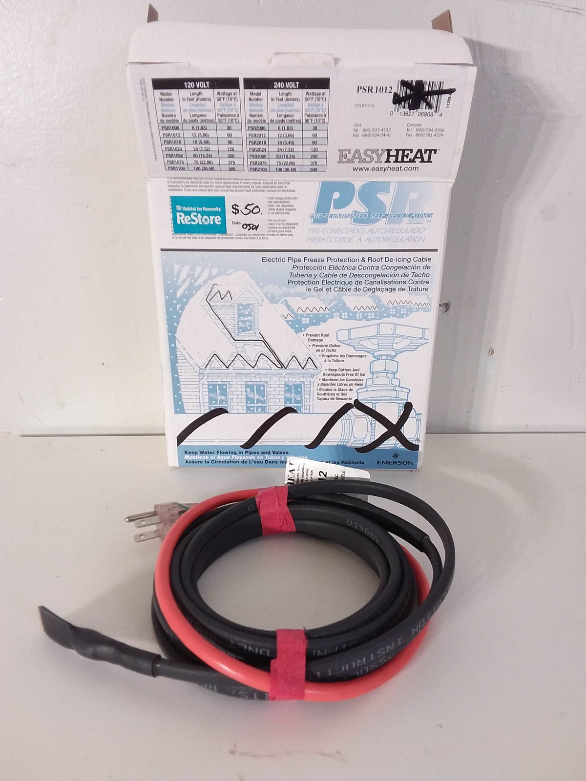 PSR Pipe Freeze Protection And Roof De-icing Cable 1012