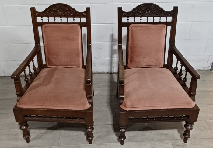 Rosewood Arm Chairs Set of 2 from 1880 India