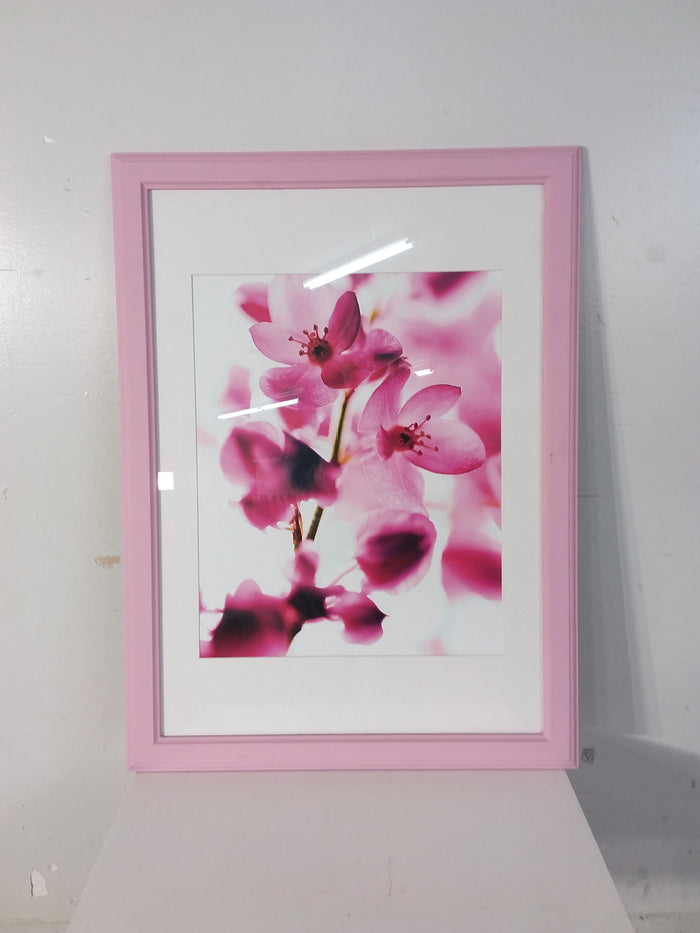 Pink Framed Flower Print