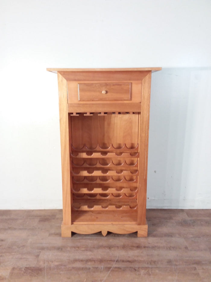 Hand-Painted Pine Wine Cabinet