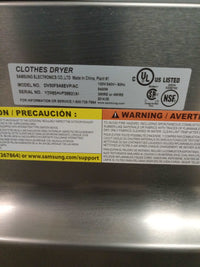 27"W Samsung Front Load Electric Steam Dryer