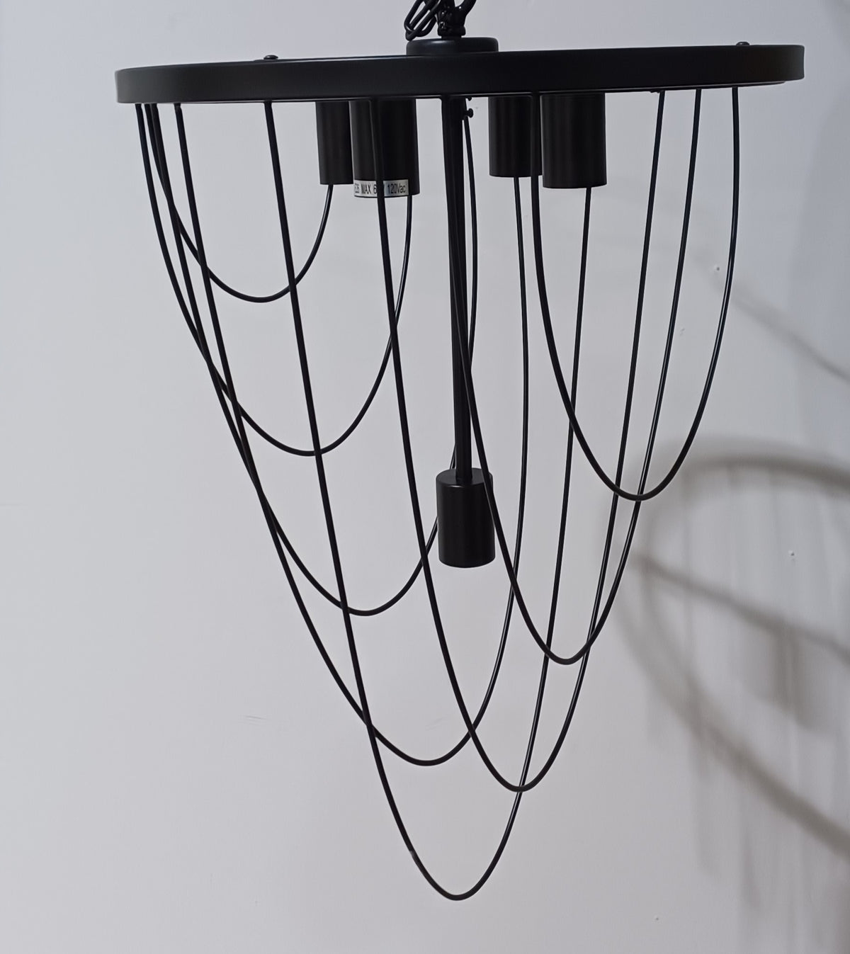 5 Light Chandelier w/ Black Finish