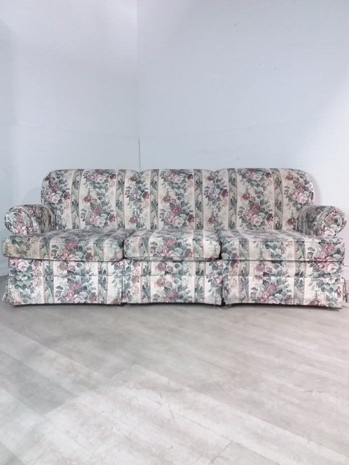 80's Floral Pattern 3 Seater Sofa
