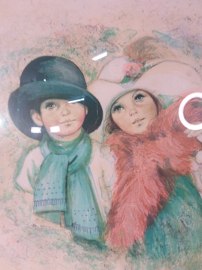 Two Kids Dressing Up Framed Print