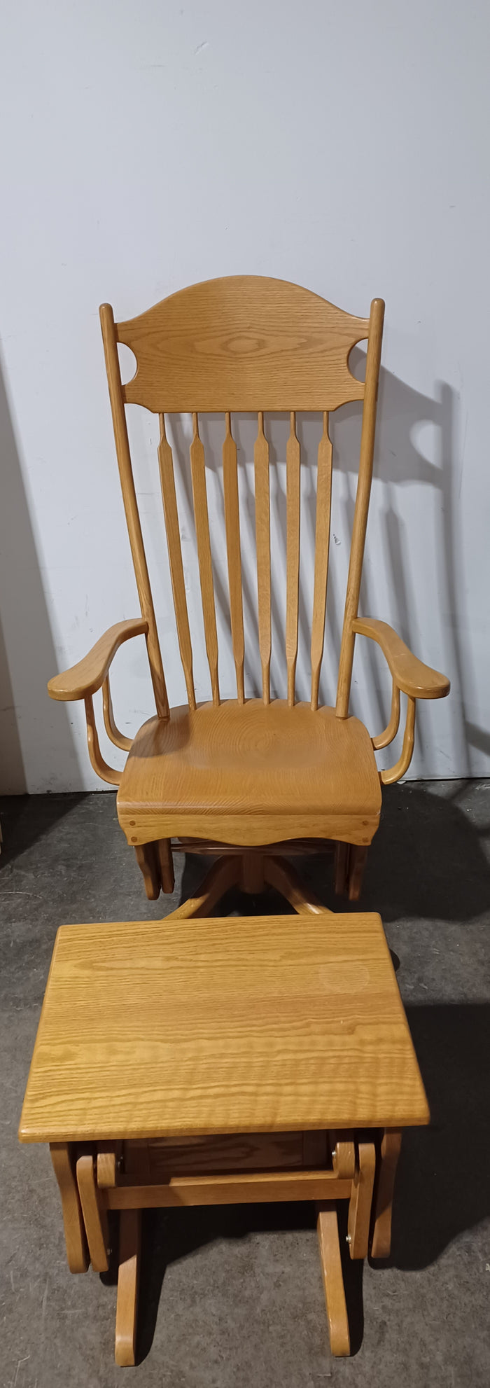 Wooden Reclining Chair w/ Reclining Ottoman