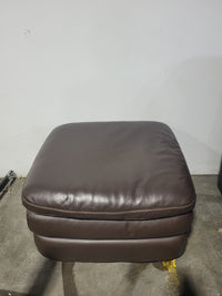 Deep Brown Leather Arm Chair w/ Ottoman Natuzzi