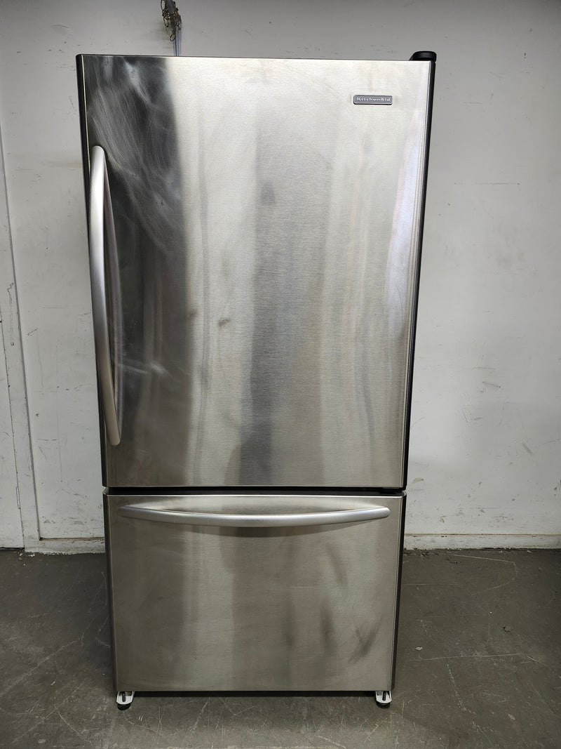 33"W Stainless Steel Kitchen Aid Fridge