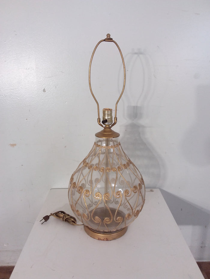 Glass Teardrop Table Lamp-No Shade