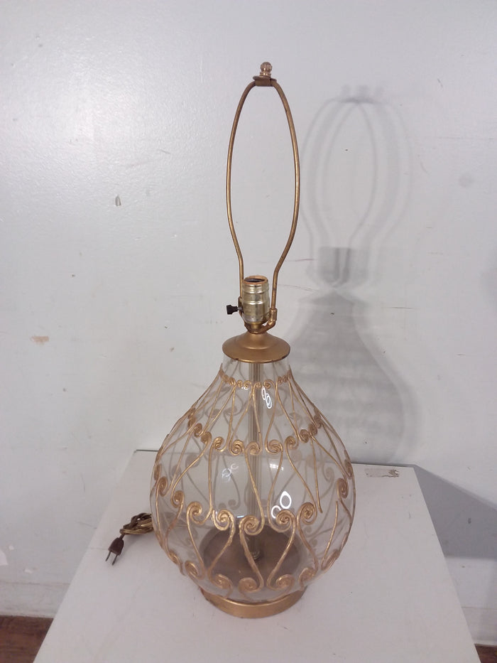 Glass Teardrop Table Lamp-No Shade