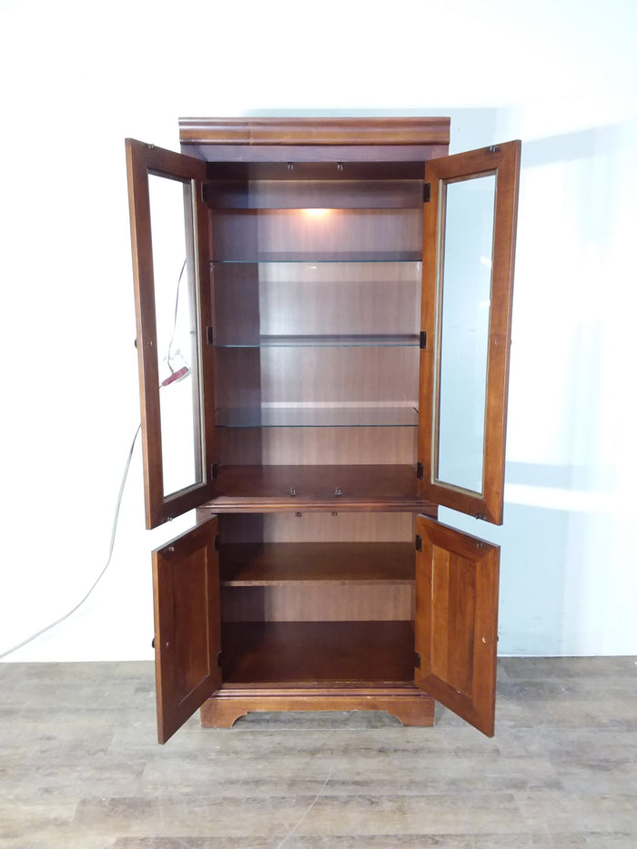 Wood Glass Shelf Cabinet
