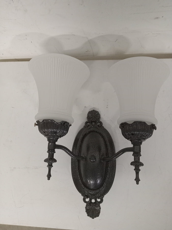 Black Two Light Wall Sconce