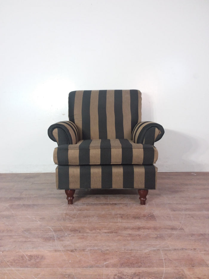 Black And Yellow Striped Armchair
